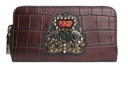 Christian Louboutin Panettone Croc Embossed Wallet, front view